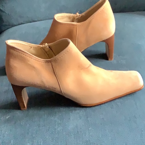 tan suede booties - Picture 2 of 8